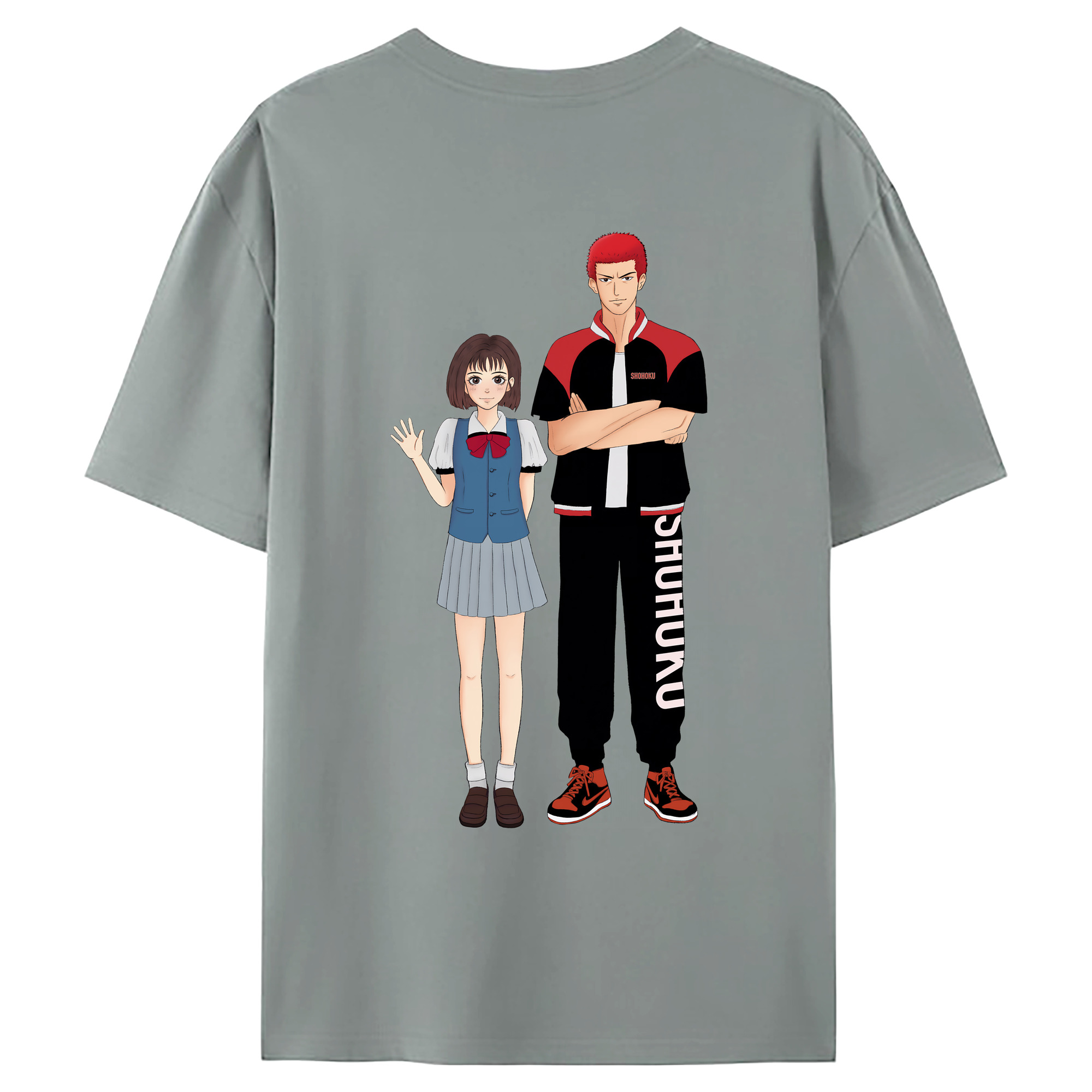 （画像用） SLAM DUNK／スラムダンク 綿100％ メンズ半袖Tシャツ（バックプリント） 通気性